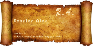 Reszler Alex névjegykártya