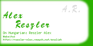 alex reszler business card